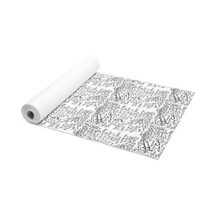 Foam Yoga Mat — Black Script Patterned Fitness Mat