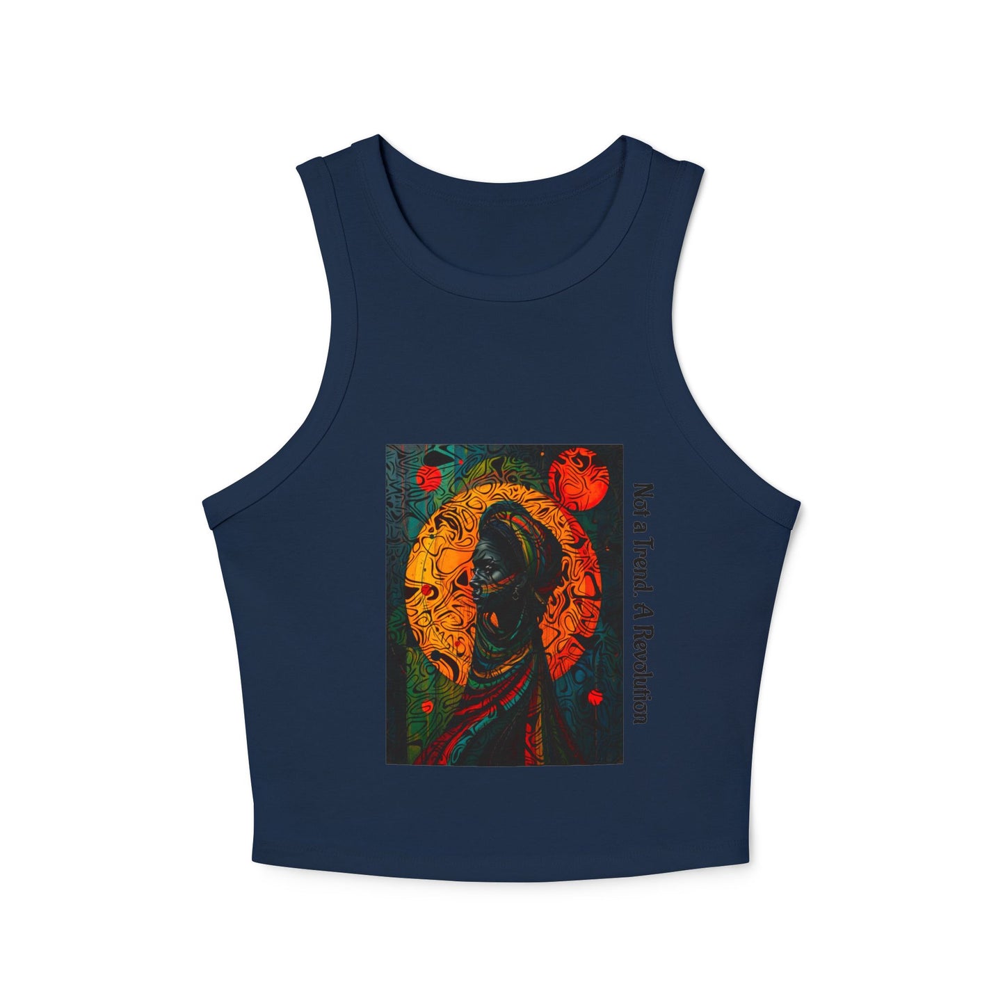 Vibrant Art-Printed Women's Micro Rib Racer Tank Top, Festival Wear, Summer Outfits, Gift for Her, Boho Style Top