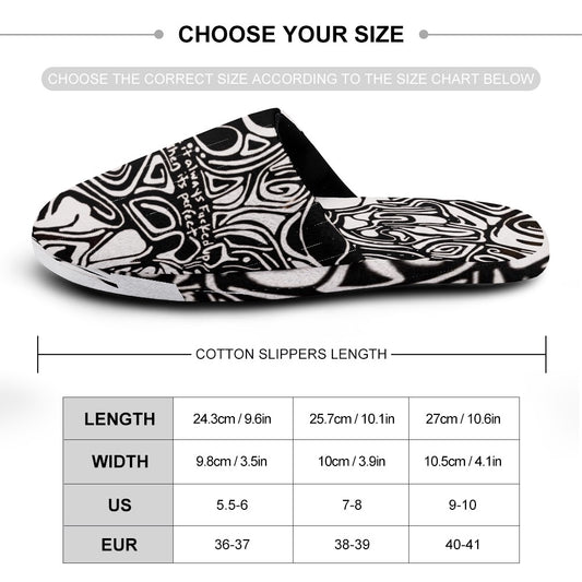 Frequency print cotton mop house shoes