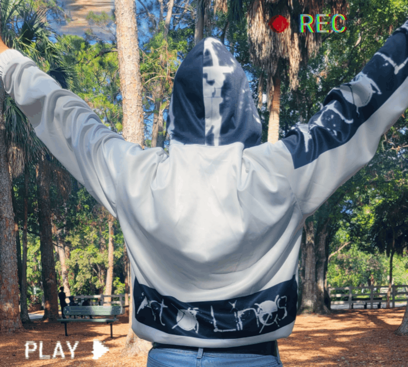 Women's Print Hoodie one sleeve