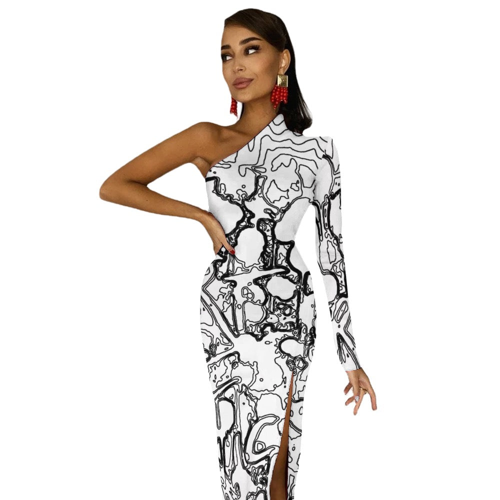Outlines Half Sleeve Slit Dress