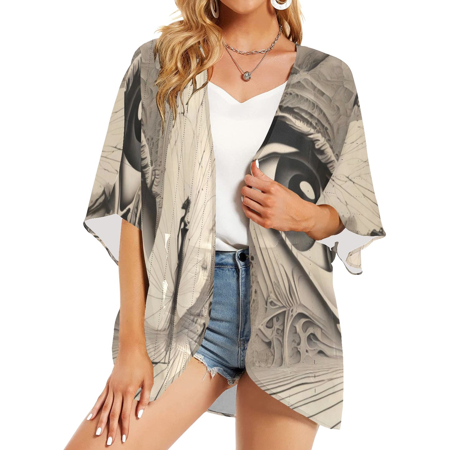 Illusion Kimono Chiffon Cover Up