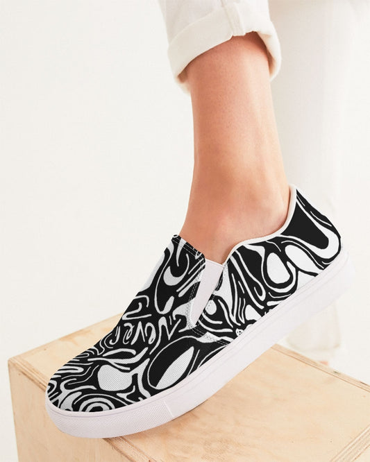 Stop print women's slip-on canvas shoe