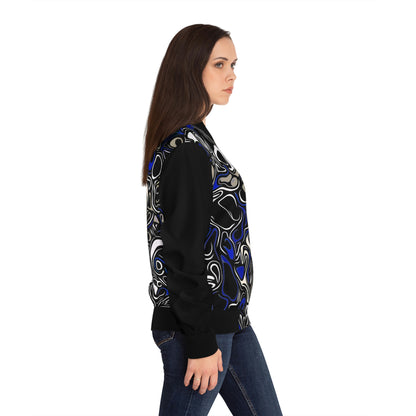 Women's Blue Break Bomber Jacket