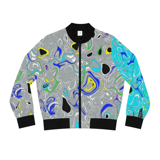 Women's Graffiti Grey Bomber Jacket