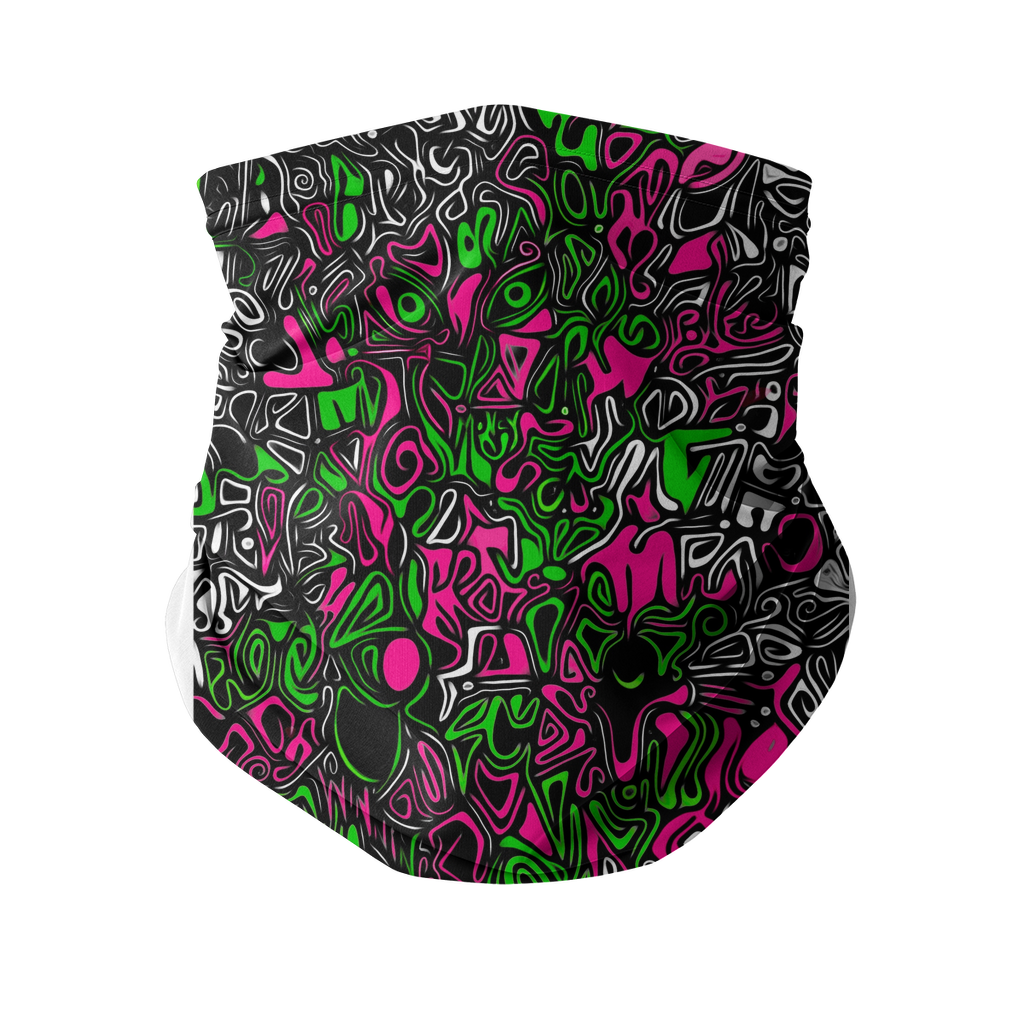 Pop Green and Pink  Neck Gaiter