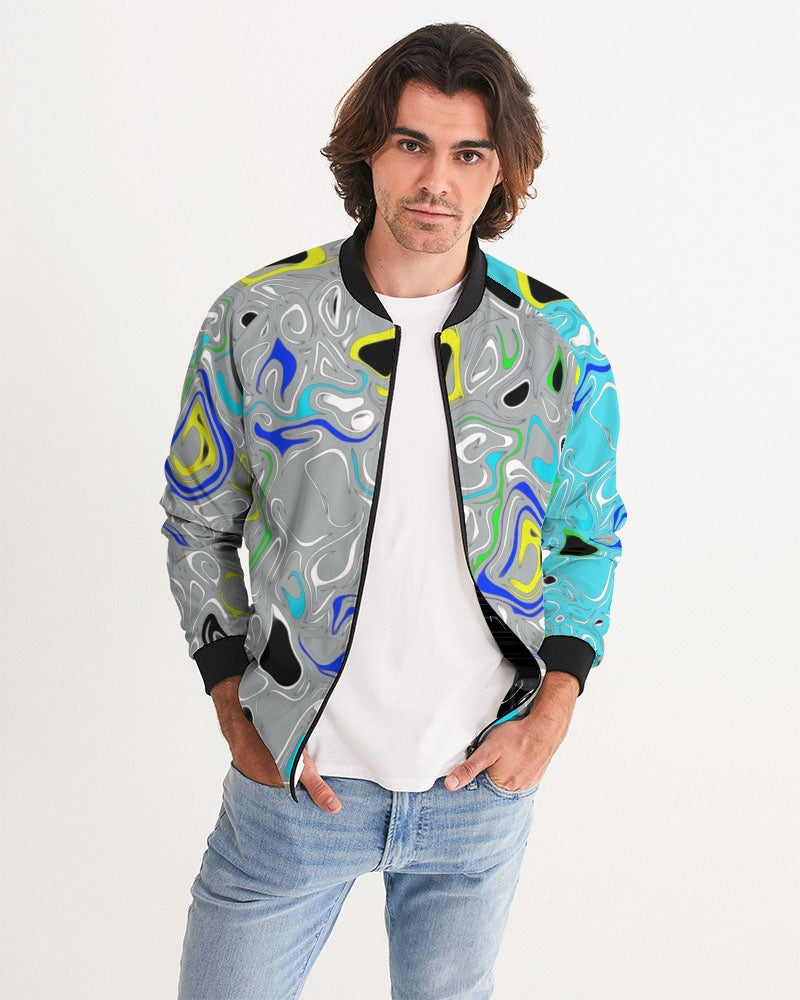 Graffiti Gray Men's Bomber Jacket