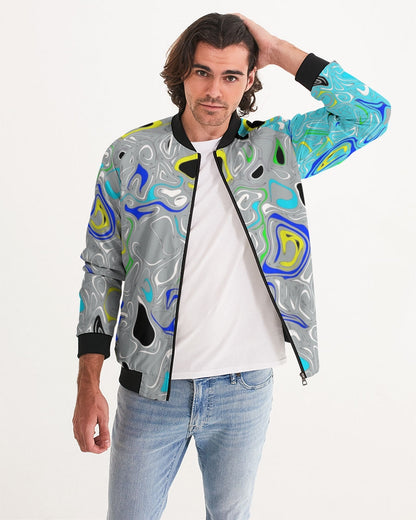 Graffiti Gray Men's Bomber Jacket