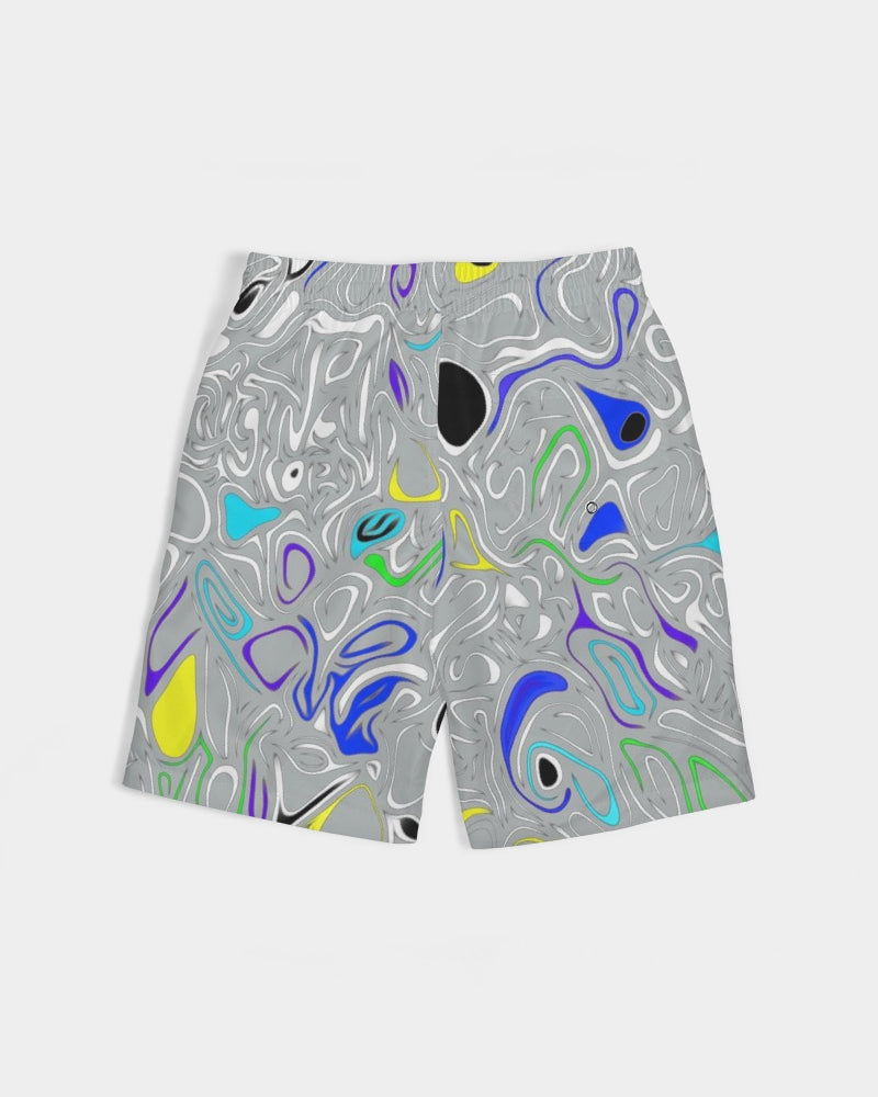 Graffiti Gray Boys Swim Trunk