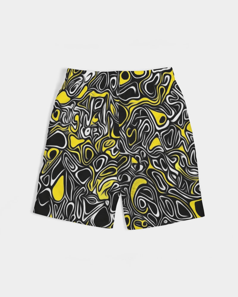 Yellow Lines Boys Swim Trunk