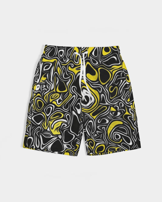 Yellow Lines Boys Swim Trunk