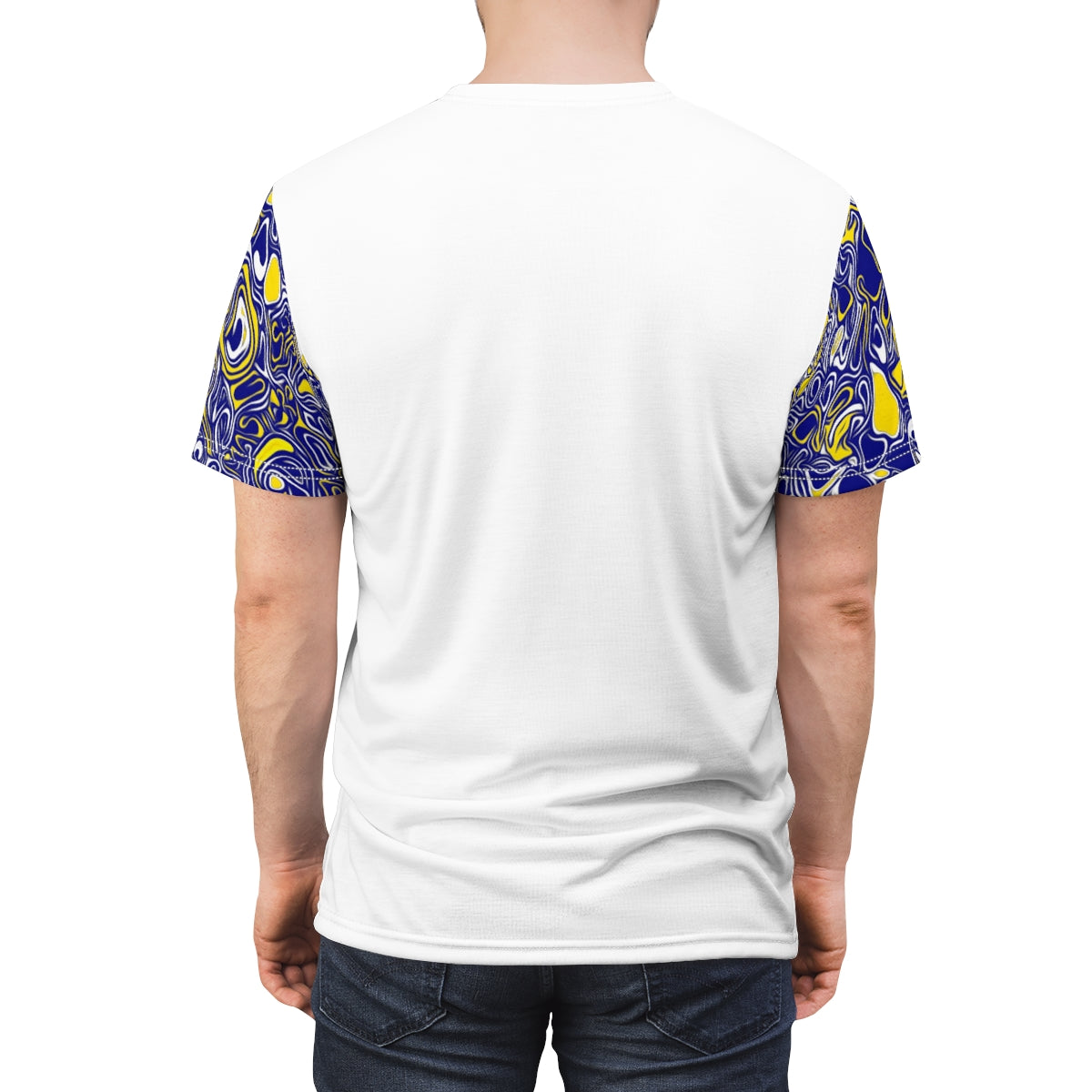 Blue & Yellow Print Cut & Sew Tee