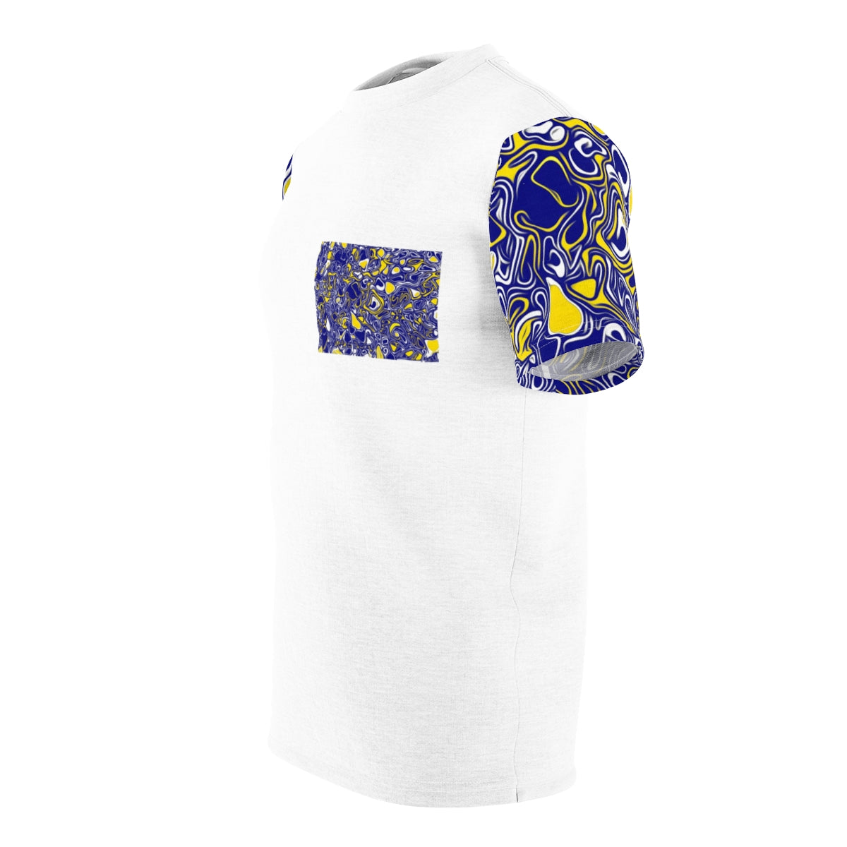 Blue & Yellow Print Cut & Sew Tee