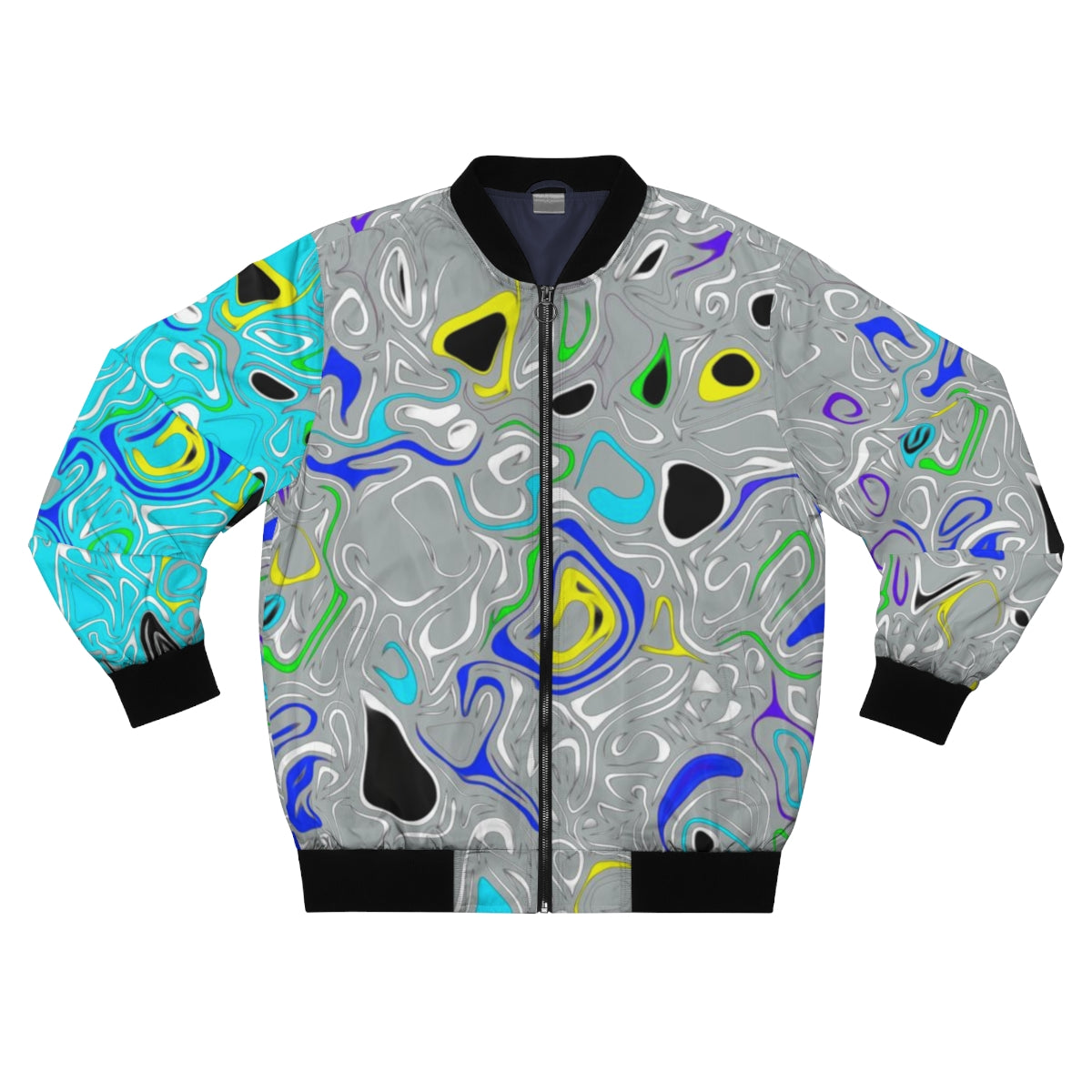 Graffiti Gray Bomber Jacket