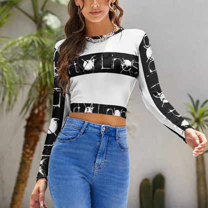 Logo Backless Long sleeve top