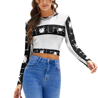 Logo Backless Long sleeve top