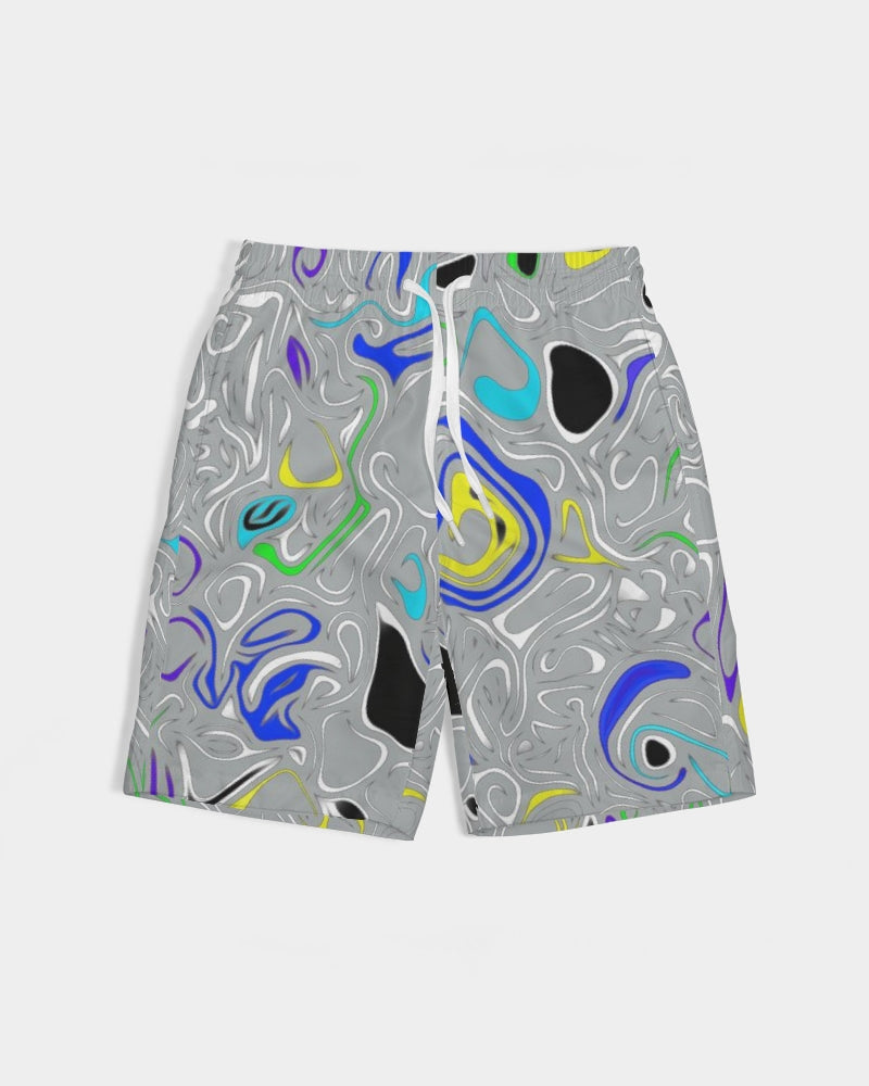 Graffiti Gray Boys Swim Trunk